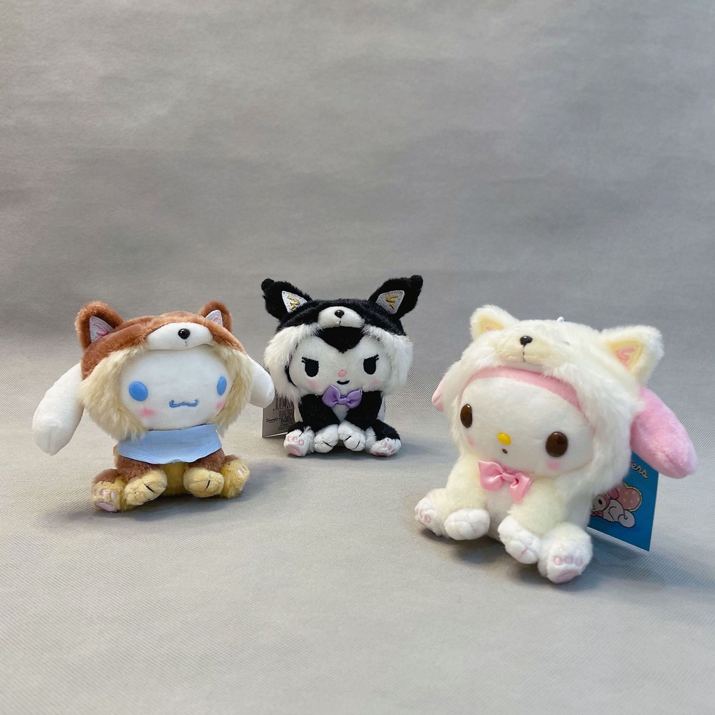 Sanrio Kuromi Melody Cinnamoroll Plush Pendant Toy Cinnamoroll Keychain Stuffed Doll Kids Gifts