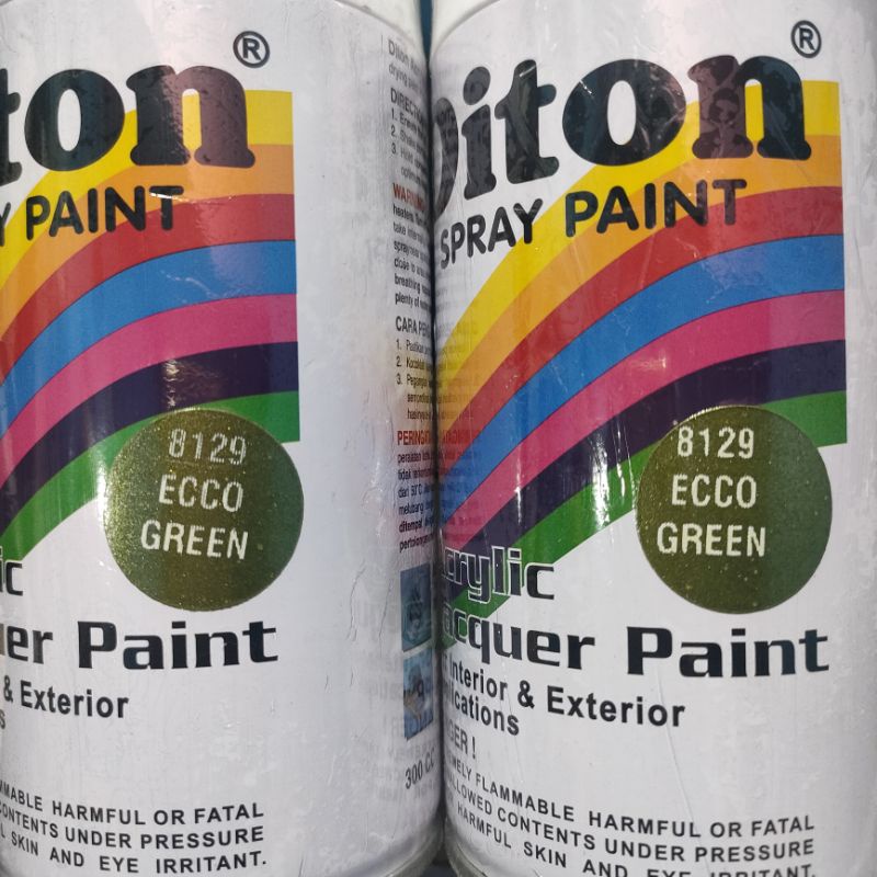 Pilok Pilox Cat Semprot Diton Ecco Green 8129 Hijau Kekuningan Metalic Metalik 300cc Spray Paint