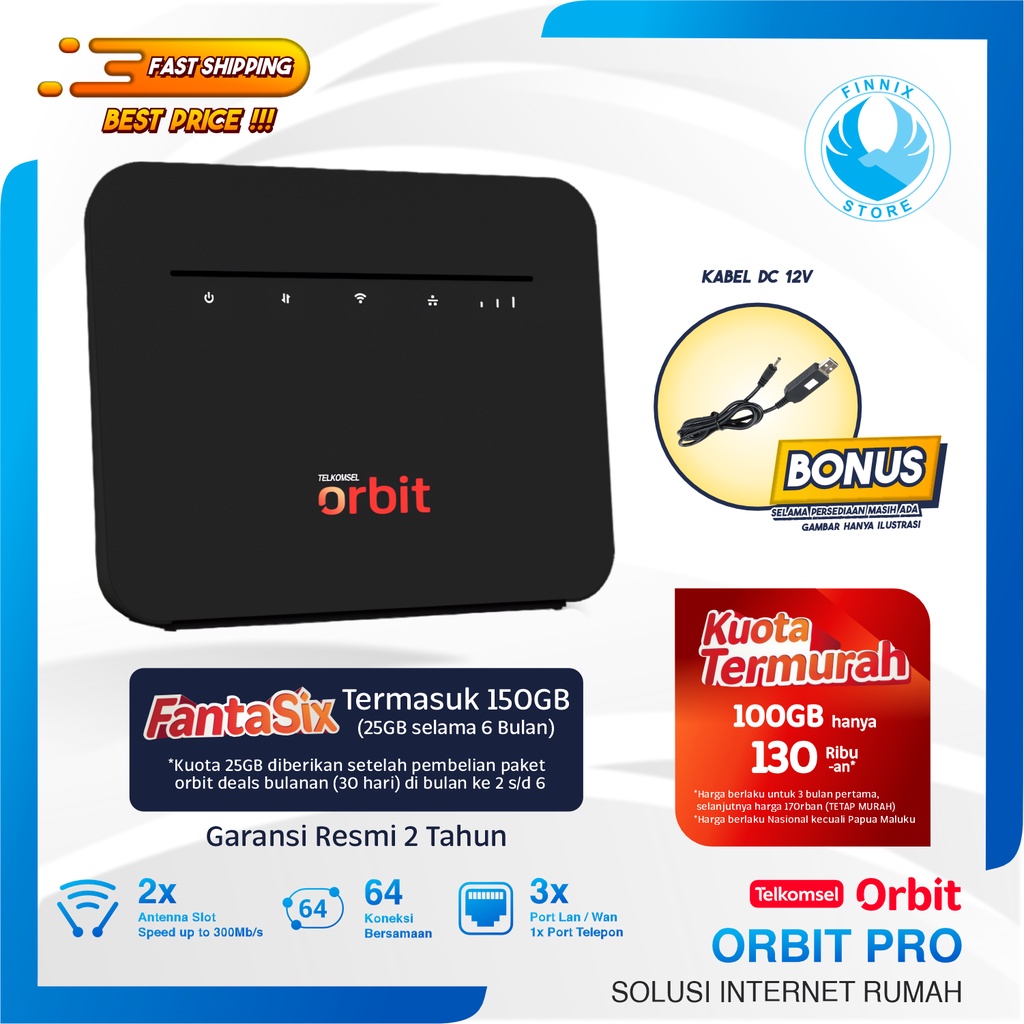 Modem Router HKM Orbit Pro HKM281 Free Kouta 50GB