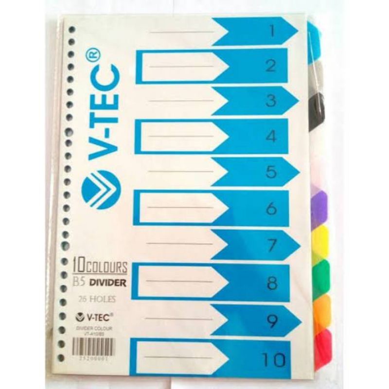 

Pembatas Binder/ Devider B5 V-Tec 26 Holes Warna/i