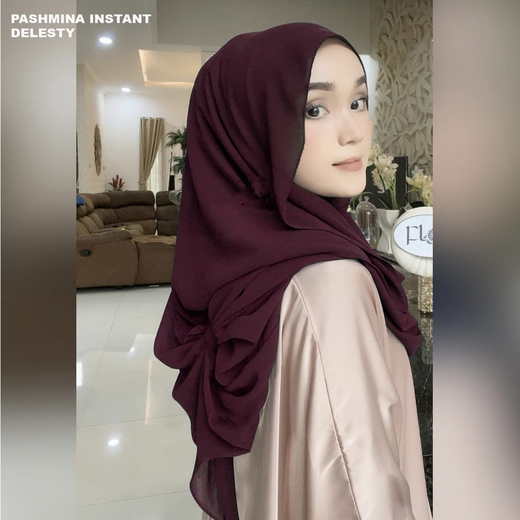 Hijab Pasmina Instan DELESTY Ceruty Premium Babydoll