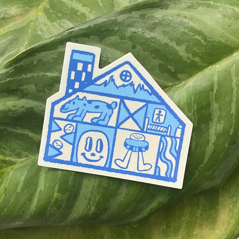

groll.ce - humey blue die cut sticker