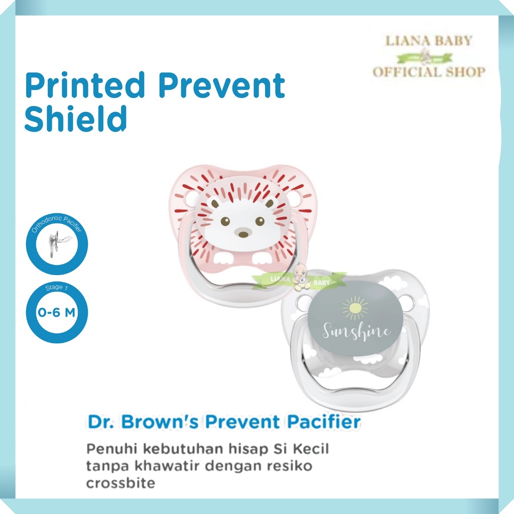 BOSU57 EMPENG DR BROWNS PREVENTSHIELD PACIFIER GIRL