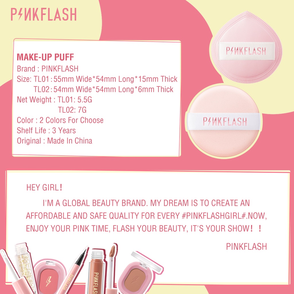 ★ BB ★ PINKFLASH Makeup Powder Puff Soft Cosmetic Puff Air Cushion Beauty Marshmallow Teardrop Tools | T11