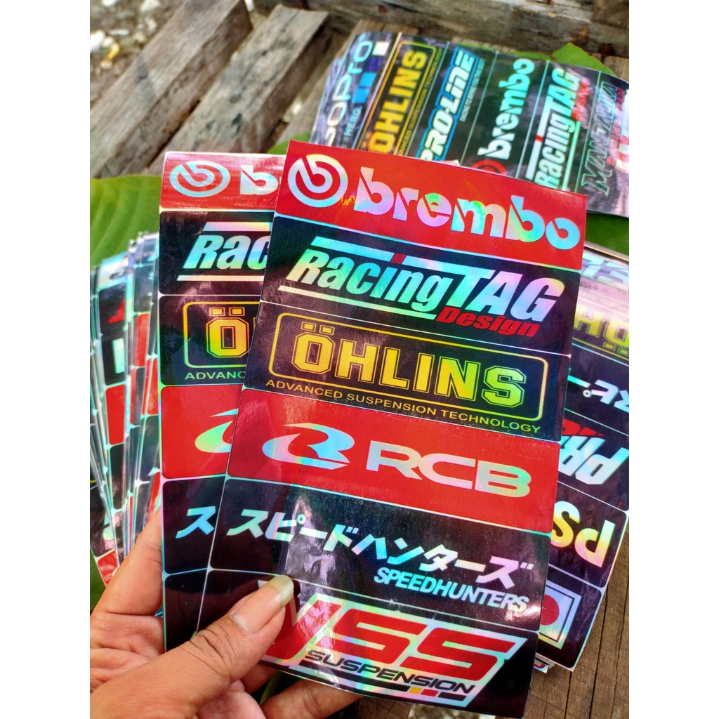 6stiker racing hologram murah stikir pack