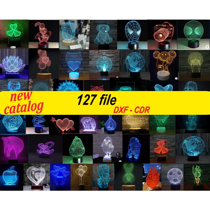 127 Lampu led 3D, lampu malam led, Katalog lampu led 3d, Lampu Akrilik