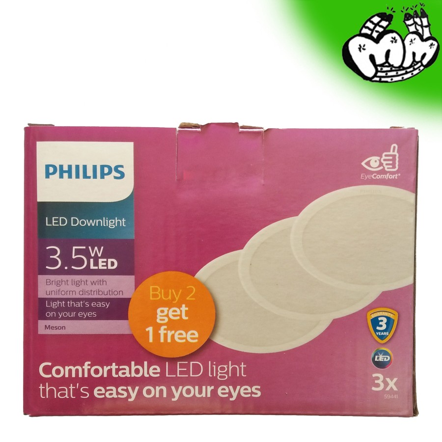 Lampu Philips Downlight 3.5 Watt LED Putih