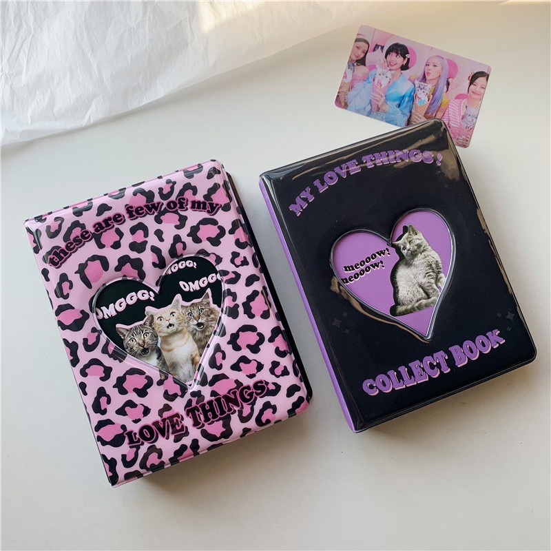 [Promo]80 Pocket Purple Leopard Love Hollow 3inch Album Foto Photocards Polaroid Penyimpanan Stok Dalam Stok New Arrival LY