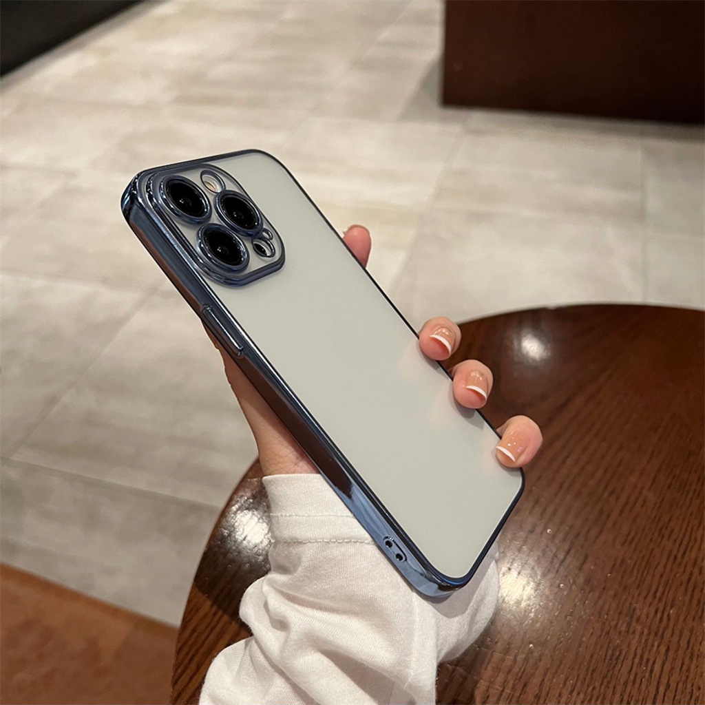 Premium matte TPU soft case iPhone 14 Pro Max14 Plus case Iphone13 11 12 Pro Max Kamera Mewah Sepenuhnya Tertutup shockproof protection phone case