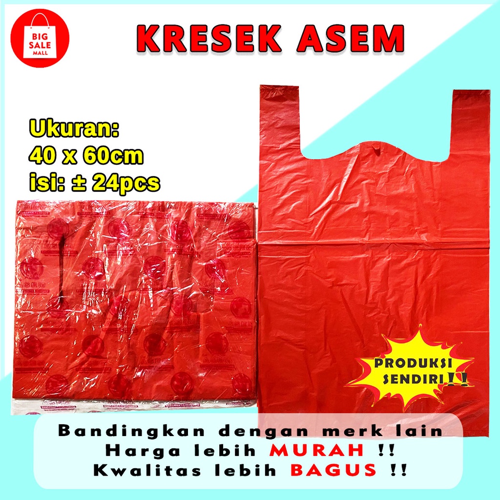 Kantong kresek Jumbo Uk40 Kresek laundry Merah Ekonomis,Plastik Packing T-shirt bag Super Murah..TIPIS!!!!