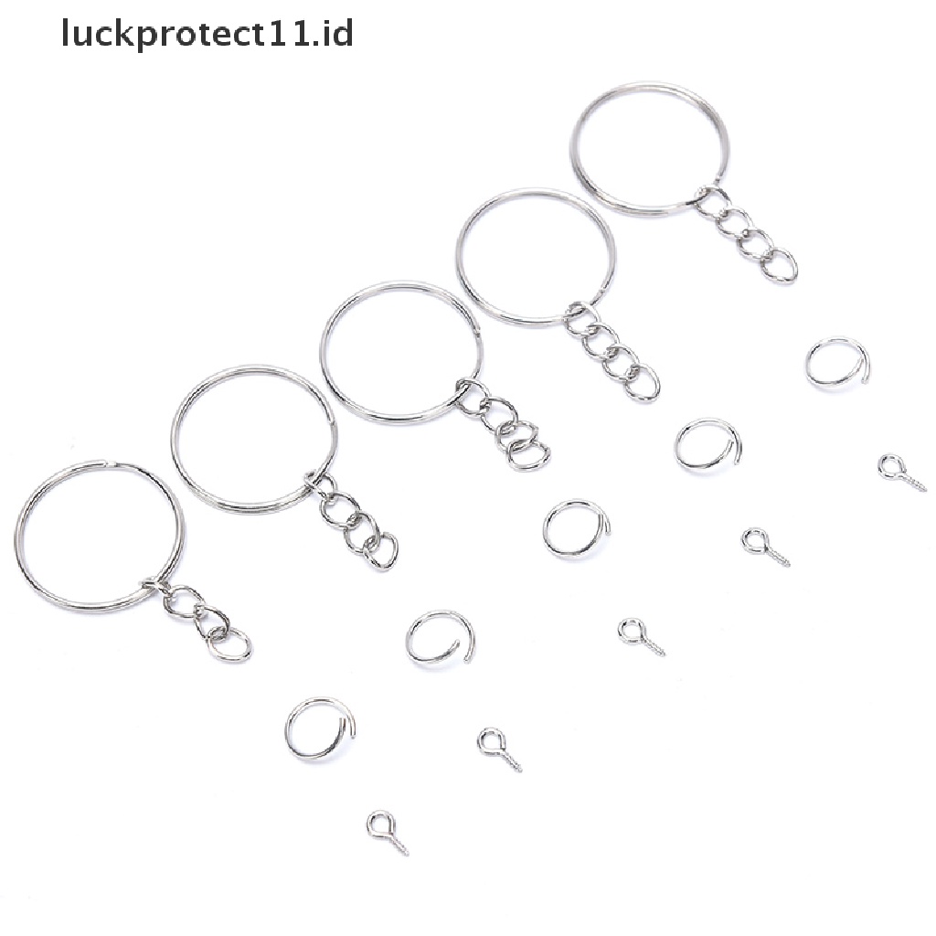 /Fashion Hot// Fashion// 150pcs Gantungan Kunci Dengan Rantai Split Jump Rings with Screw Eye Pins DIY Keychain.