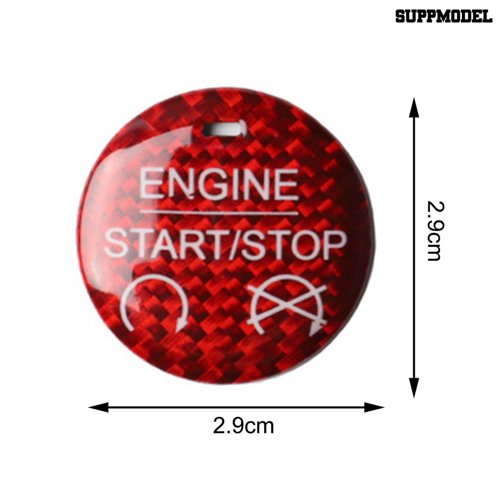 [Dekorasi] Stiker Tombol Start Berbentuk Bulat Anti Air Serat Karbon Stiker Start Mesin Mobil Decal Untuk Ford Mustang 2015-2019