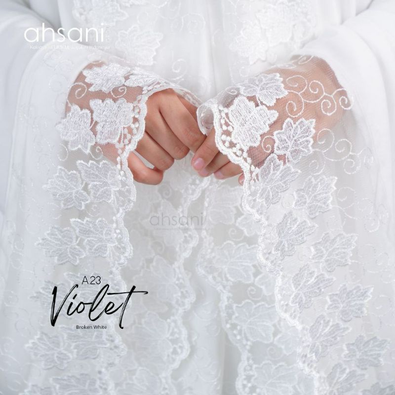 Mukena Mewah Ahsani Violet A23 Mukena Wanita Mukena Potongan Original Ahsani  Modern Premium Jumbo M