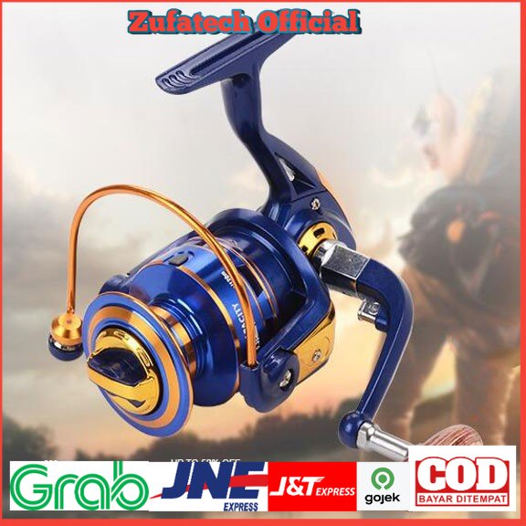 Fanshun Gulungan Pancing FH3000 Metal Fishing Spinning Reel 10 Ball Bearing - Blue