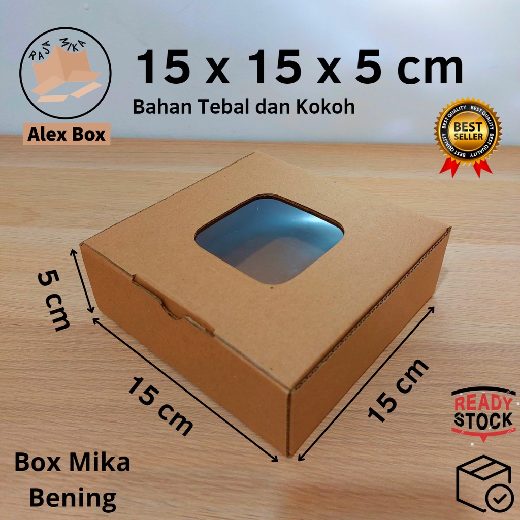 

Kardus Mika 15 x 15 x 5 cm... model diecut, untuk kue hampers dll