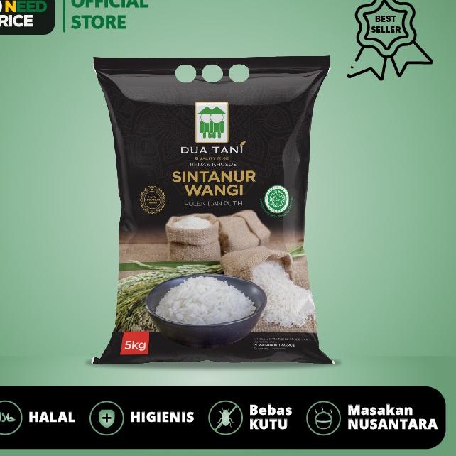 

✓ Beras Khusus Sintanur Pandan Wangi Dua Tani 5kg–HALAL,Pulen dan Wangi