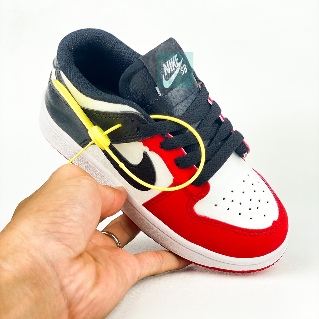 Sneakers Dunk Sepatu Anak Laki Laki Import Hitam Merah Usia 3-10 Tahun - Urban Sneaker Kids