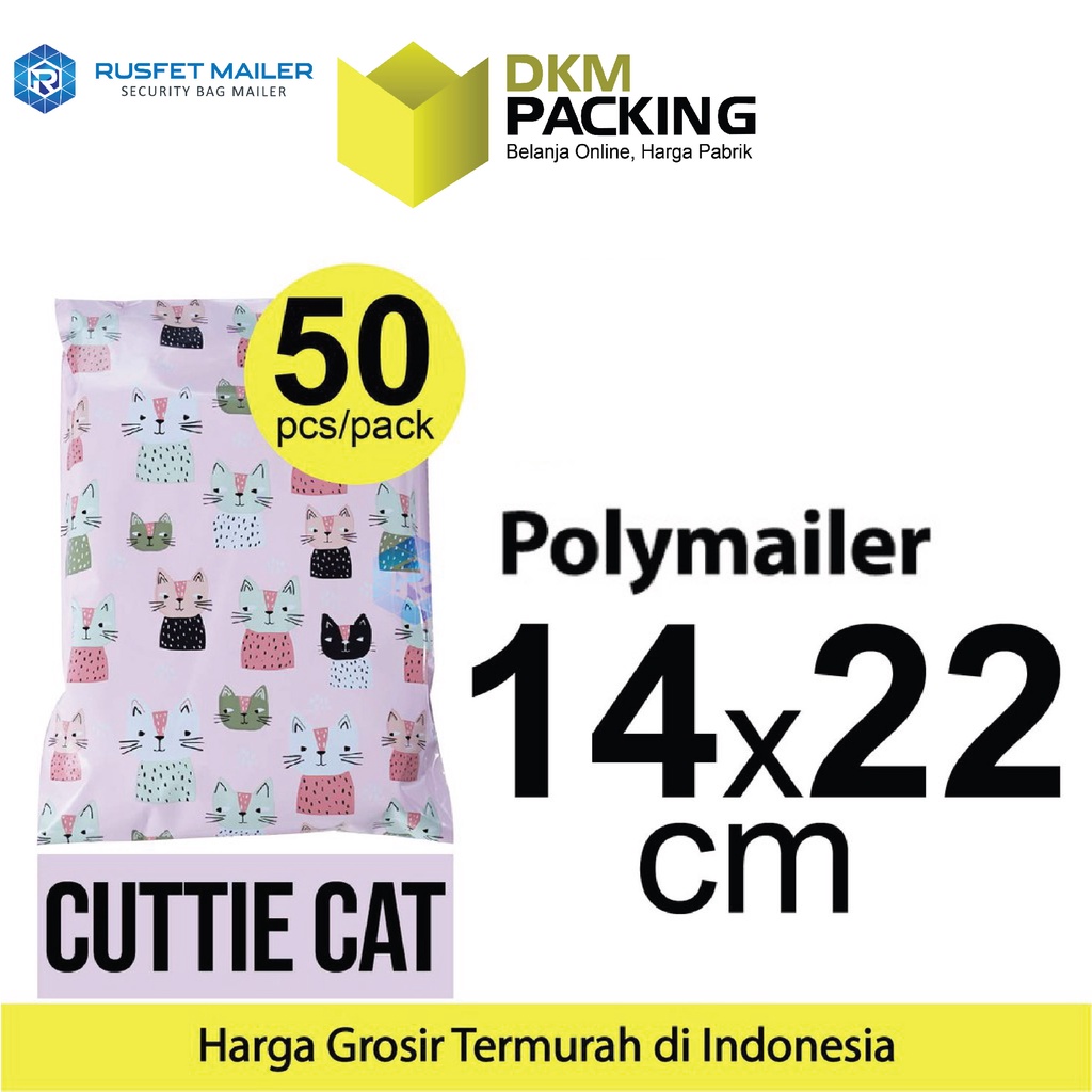 

Amplop Plastik Packing 14x22cm Polimailer RUSFET Polymailer PREMIUM TERMURAH Cat / PACK