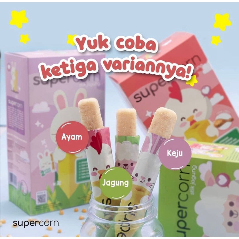 SUPERCORN STICK JAGUNG - CEMILAN ANAK SEHAT NON MSG ECER 1PCS