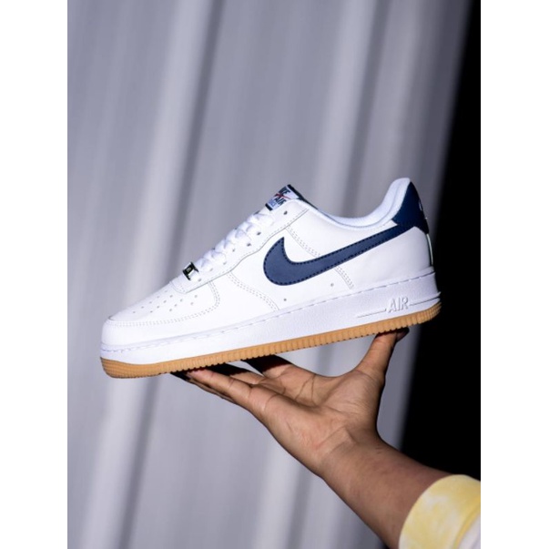 Sepatu Nk Air Force 1 Low White Navy Sol Gum Original