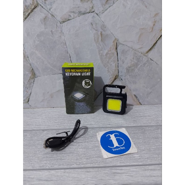 Mini Cob Keychain Led Gantungan Kunci Lampu Super Terang ORIGINAL