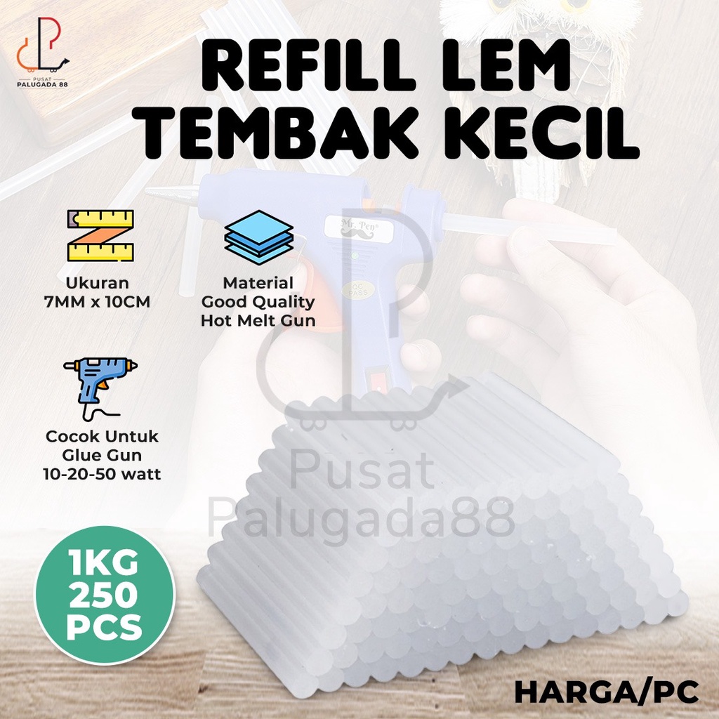 1 pcs Isi Refill Lem Tembak Bakar Glue Gun Stick Bening Kecil 10cm 7mm