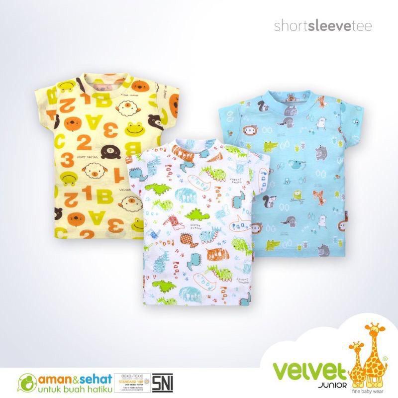 Kaos Oblong Velvet Junior Bayi Tipis Baju Tangan Pendek Warna Acak Termurah