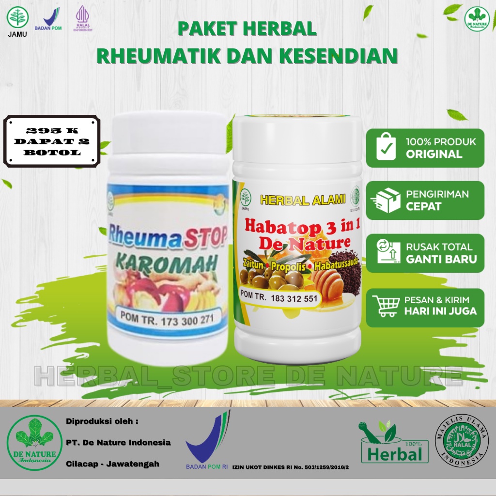 Rheumastop Habatop De Nature Obat Rematik Reumatik Herbal Ampuh Pegal Linu Pegal Pegal