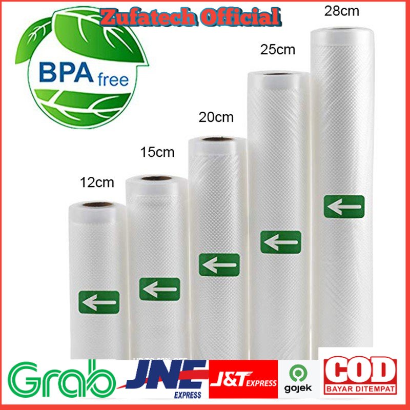 Kantong Plastik Vacuum Sealer Storage Bag Berbagai ukuran 1 Roll - HK-07 - Transparent