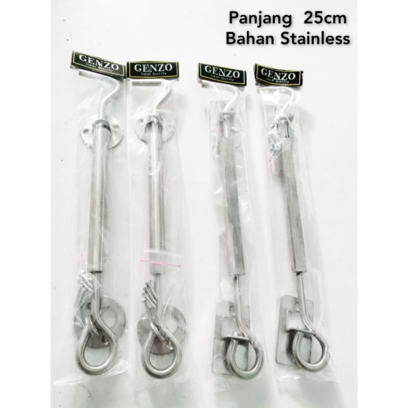 Isi 2 Pcs Penahan Jendela Stainless Asli 25cm /10 inch - Penyangga jendela Stainless hak angin Stainless