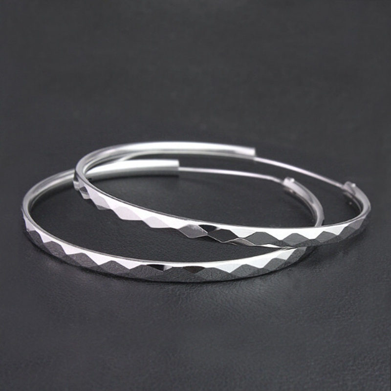 Anting Lingkaran Besar Minimalis Untuk Wanita Tidak Teratur Warna Perak Geometris Anting Hoop Pakaian Kasual Fashion Perhiasan