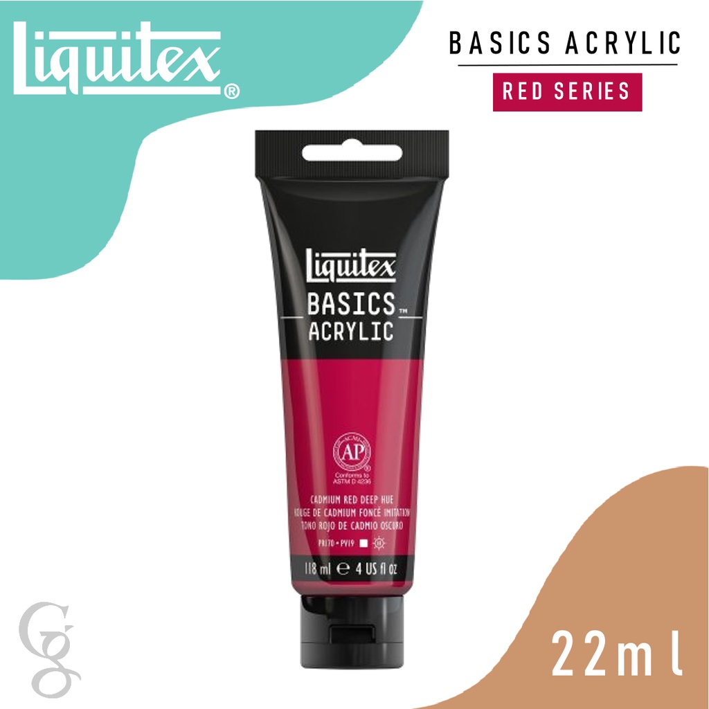

Liquitex Basics Acrylic Color Paint 22ml | Liquitex Cat Lukis Akrilik 22ml | Red Series