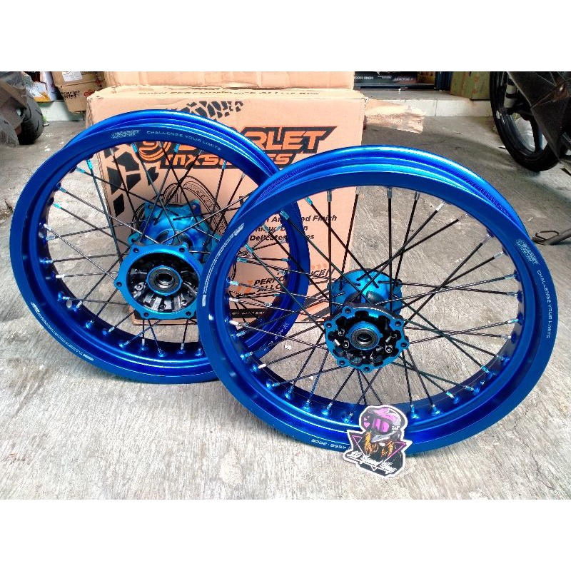 velg supermoto Wr 155 scarlet original velg set tromol scarlet wr 155
