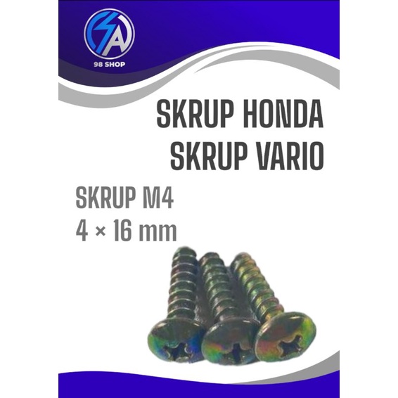 SKRUP M4 / SKRUP BODY MOTOR HONDA / SKRUP HONDA / SKRUP VARIO / SKRUP M4X16MM
