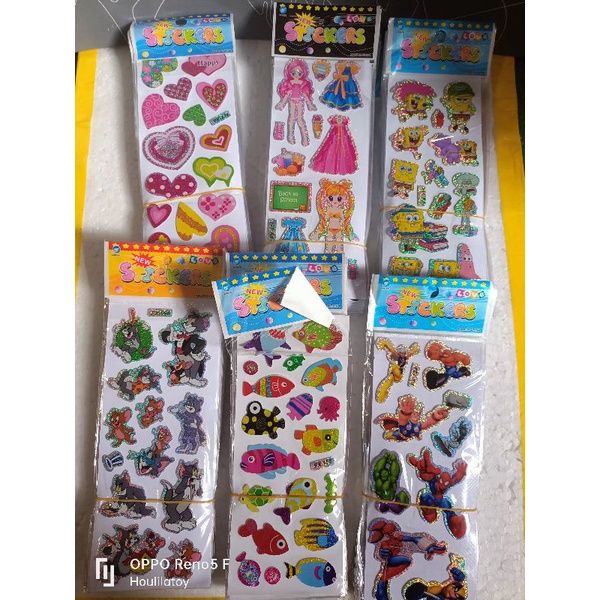 

10PCS STICKER TIMBUL PUTIH MIX (6x12)