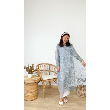 Ash Blue Brichelle Dress Hijab dan Nonhijab Friendly