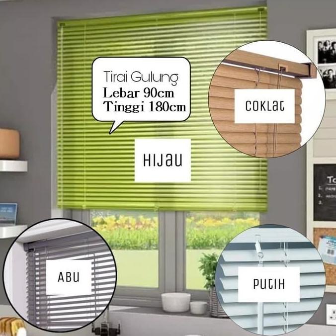 Promo Tirai gulung Tirai Kaca Tirai Jendela kerai plastik kerei gulung Dapur