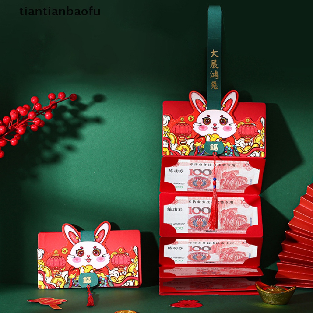 [tiantianbaofu] Amplop Merah Lipat2023Tahun Baru Cina Lucu Kelinci Merah Paket Zodiak Butik