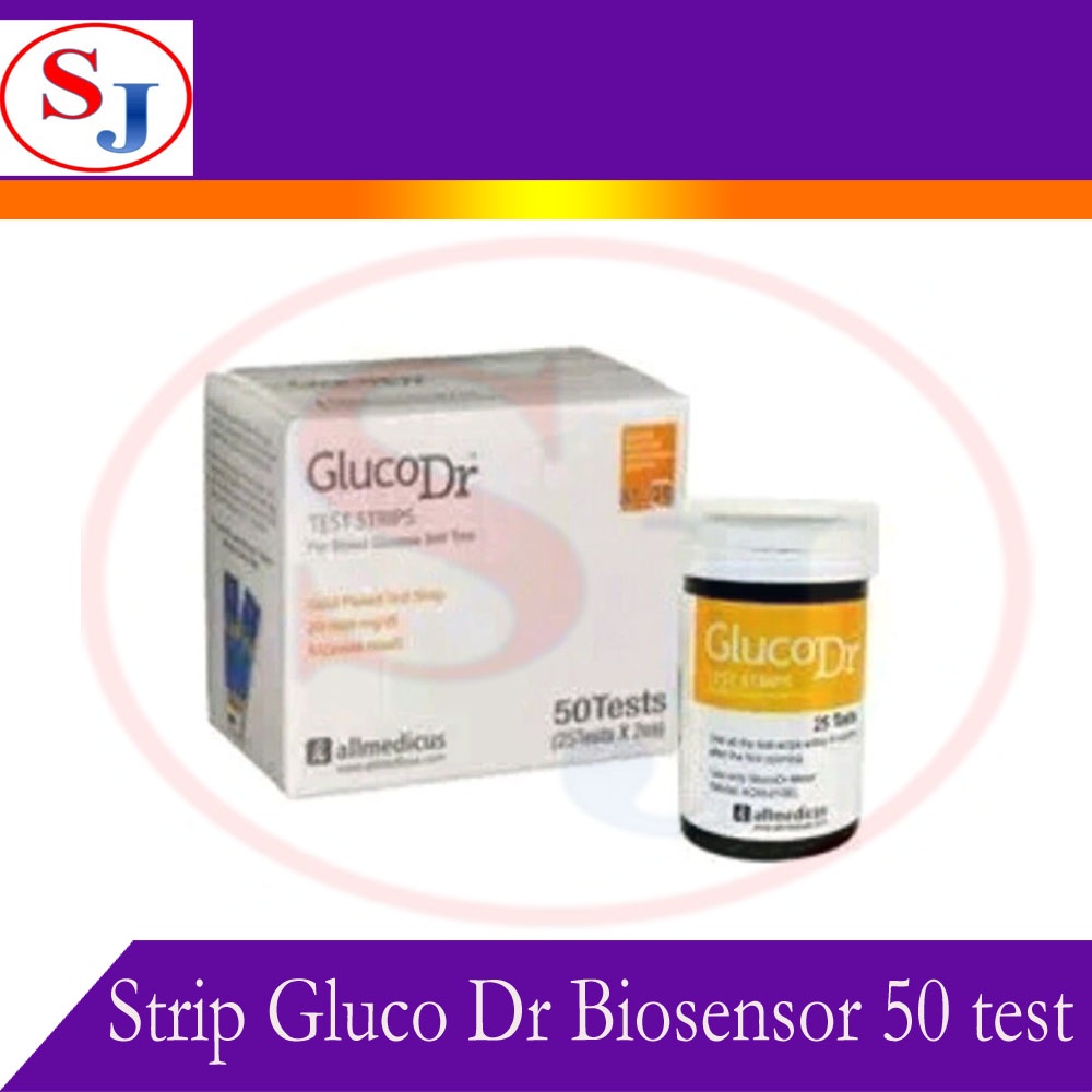 Strip Gluco Dr Biosensor / Strip GlucoDr kode 8 isi 50 test strip