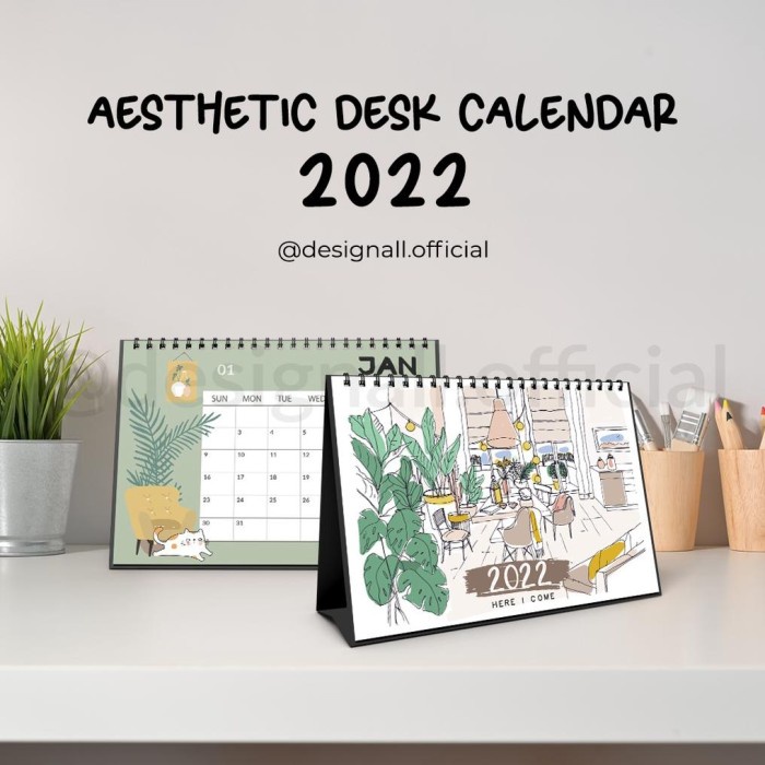 

✨NEW✨ - Designall Kalender Meja / Kalender Duduk Aesthetic Tahun 2022 / 2023 - FM 2022