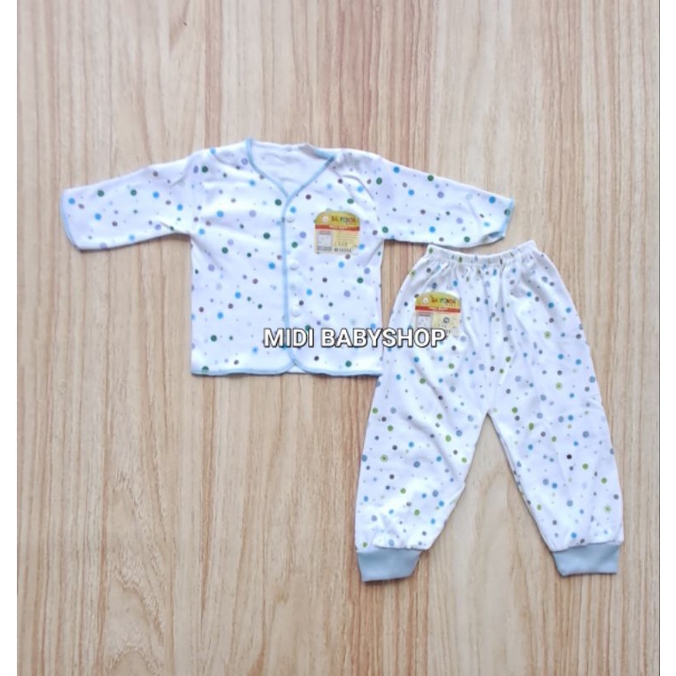 Setelan Baju Bayi Panjang Baru Lahir Polkadot Saffenda Baby SNI