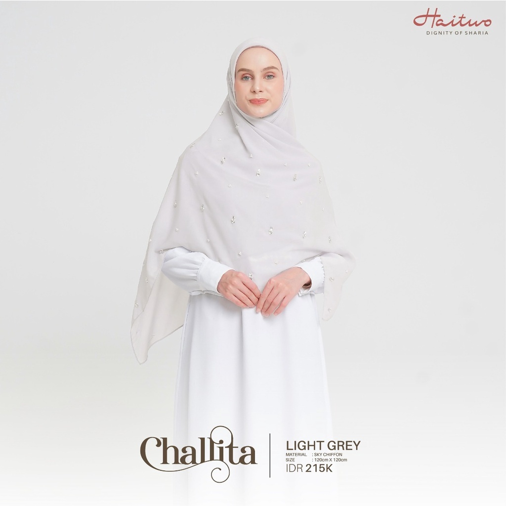 HAITWO HIJAB CHALILITA HIJAB MODERN KEKINIAN BAHAN SKY CHIFFON MOTIF PRINT by HAITWO HIJAB