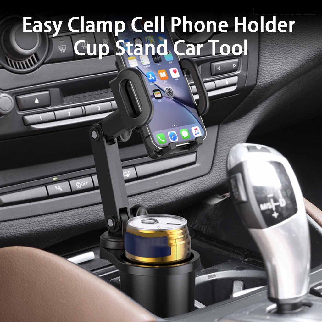 [Dekorasi] Holder Telepon Mobil Stabilitas Tinggi Dapat Diputar Kapasitas Beban Kuat Anti Gores Anti-Geser Yang Dapat Dilepas Operasi Satu Tangan 2-in-1 Car Cup Phone Holder Car Supplies