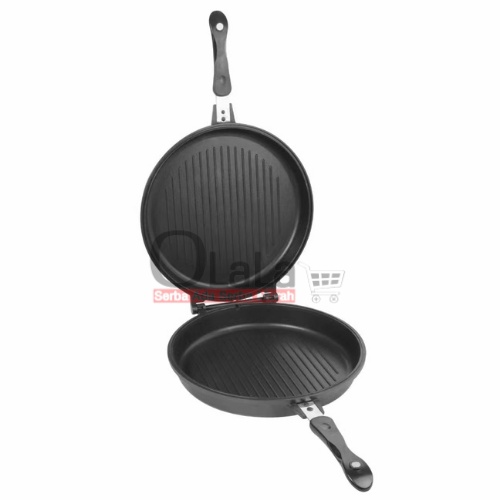 DOUBLE PAN PEMANGGANGAN ANTI LENGKET BULAT BOLAK BALIK SIDE PAN 32CM TM-CH4906