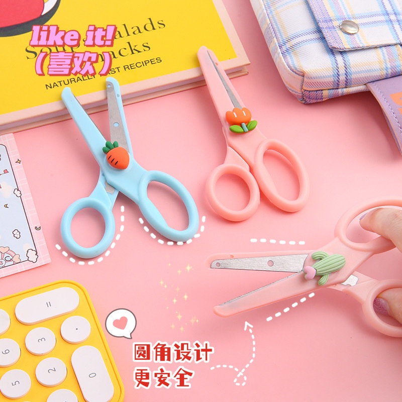 T&amp;Y Gunting Cute Alat Tulis Anak Sekolah Kartun Diy Kertas Buatan Tangan Kantor Kecantikan Portabel Scissors Murah