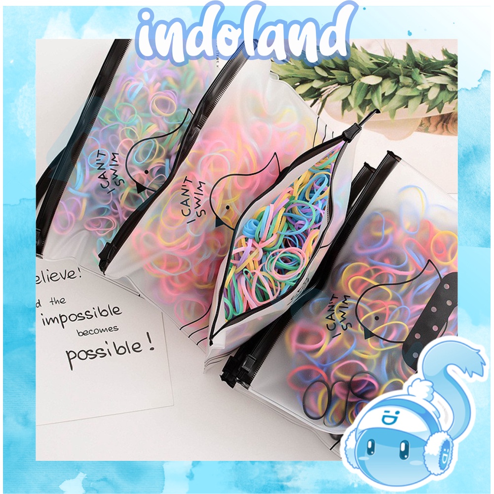 ☀ INDOLAND ☀ Ikat Rambut Karet /Karet Jepang Elastis Warna Warni A073