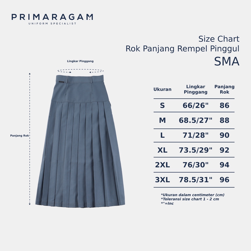 Primaragam Rok Seragam Sekolah Sma Abu Abu Panjang Rempel Lipit Bawah Pinggang Pinggul Baping