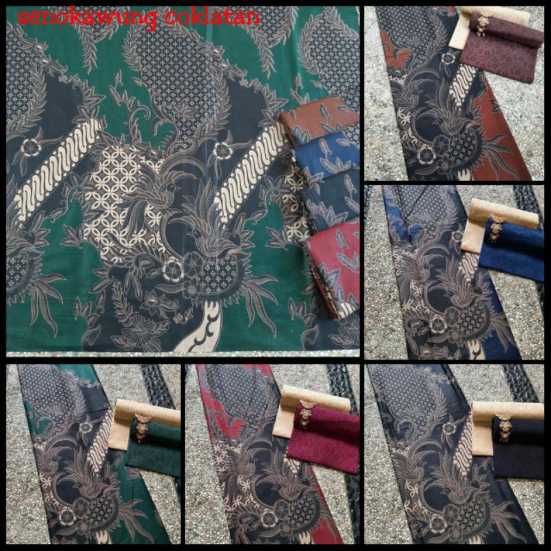 Kain Batik Printing Modern Seno Kawung Kain Meteran Bahan Baju Batik Pekalongan Seragam Bridesmaid T