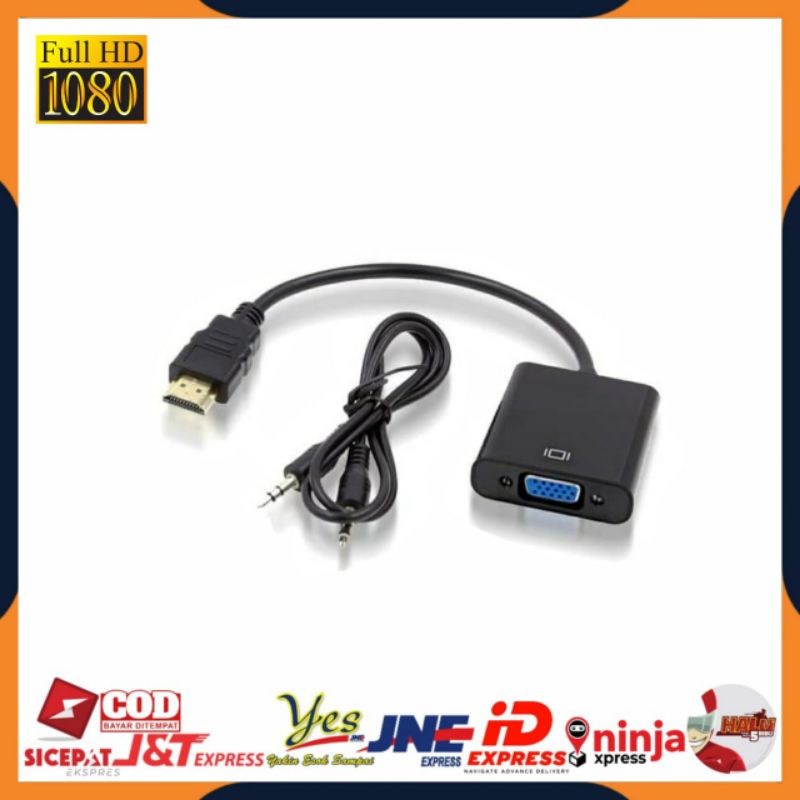 [COD] CONVERTER KONVERTER ADAPTER HDMII TO VGA + KABEL AUDIO / DARI LAPTOP PS3 KE MONITOR PROJECTOR PROYEKTOR INFOKUS