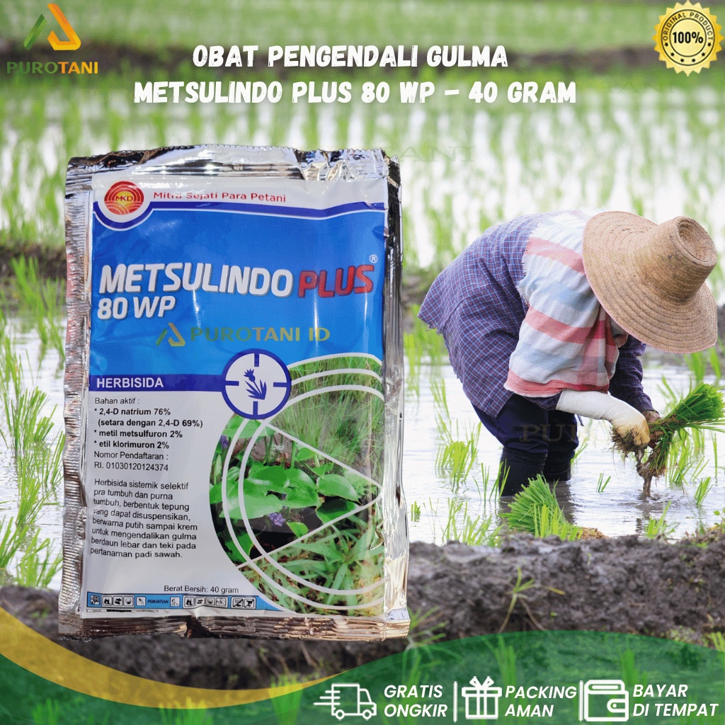 Obat Pengendali Rumput Gulma METSULINDO PLUS 80 WP 40gr